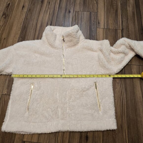 WOMENS TOMMY HILFIGER 1/4 ZIP SHERPA FAUX FUR SUPER SOFT SWEATER LARGE EUC (846) - Picture 4 of 6
